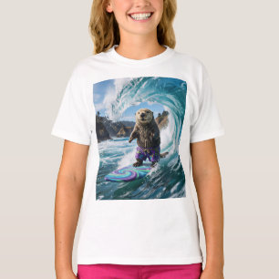 Camiseta Nutria de mar surfeando en California
