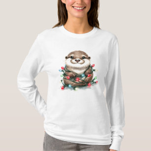 Camiseta Nutria de Navidad Adorable
