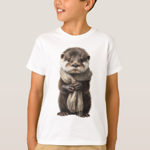 Camiseta Nutria de niños con bufanda envuelta