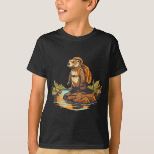 Camiseta Nutria de río de senderismo mochilero animal al ai