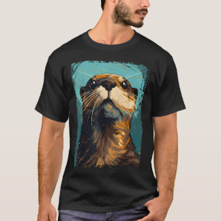 Camiseta Nutria de río para niños niñas Lindo animal nutria