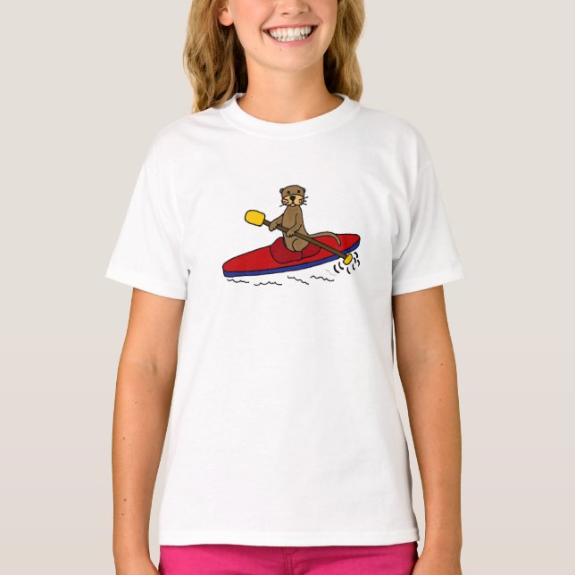 Camiseta Nutria divertida Kayaking (Anverso)