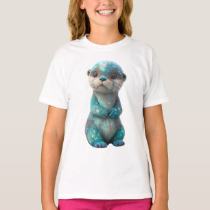 Camiseta Nutria Galáctica Cósmica Brillante para Niños