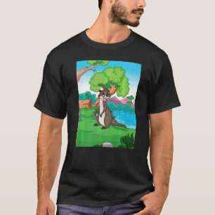 Camiseta Nutria junto al lago buscando peces