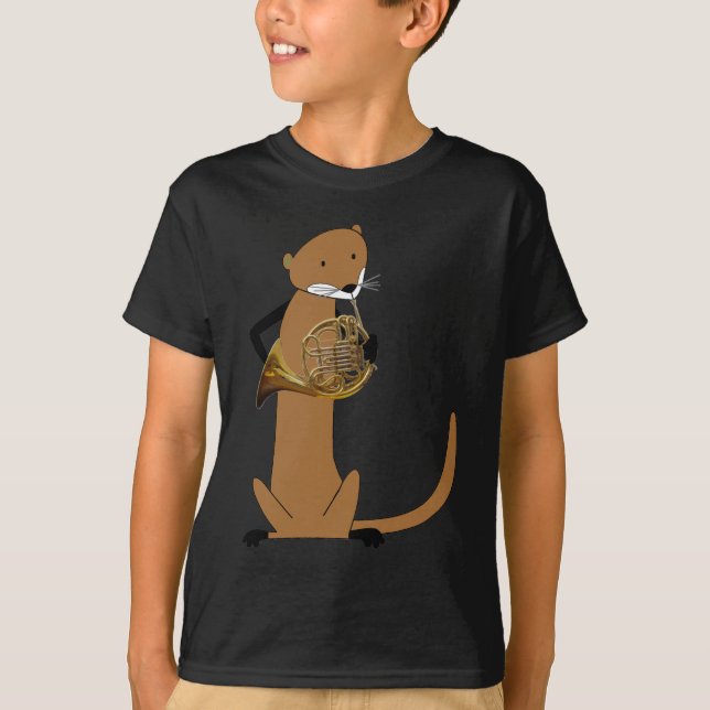 Camiseta Nutria que juega la trompa (Anverso)