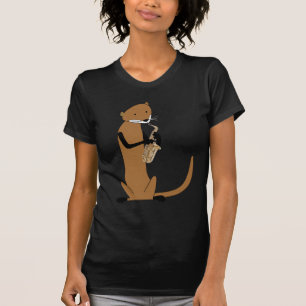 Camiseta Nutria que toca el saxofón