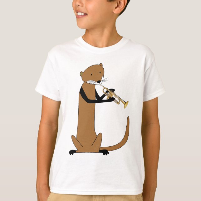 Camiseta Nutria que toca la trompeta (Anverso)