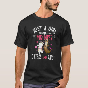 Camiseta Nutria Solo Una Chica Que Ama Las Nutrias Y Gatos
