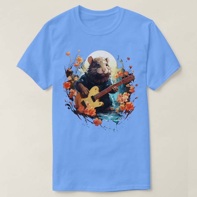 Camiseta Nutria tocando guitarra (Diseño del anverso)
