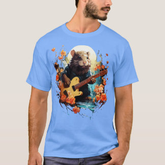 Camiseta Nutria tocando guitarra