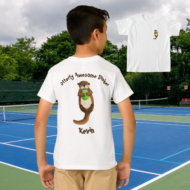 Camiseta Nutria Totalmente Increíble Dinker Pickleball Nutr (Hand drawn Pickleball Otter Drawing. Personalised Kids T-shirt Sports Gift. Tournament Apparel)