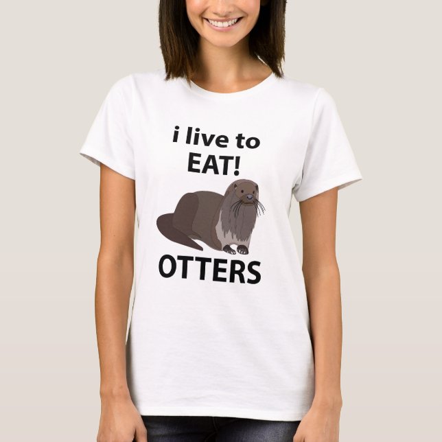 Camiseta Nutrias Me Encanta Comer Nutrias Divertidas (Anverso)