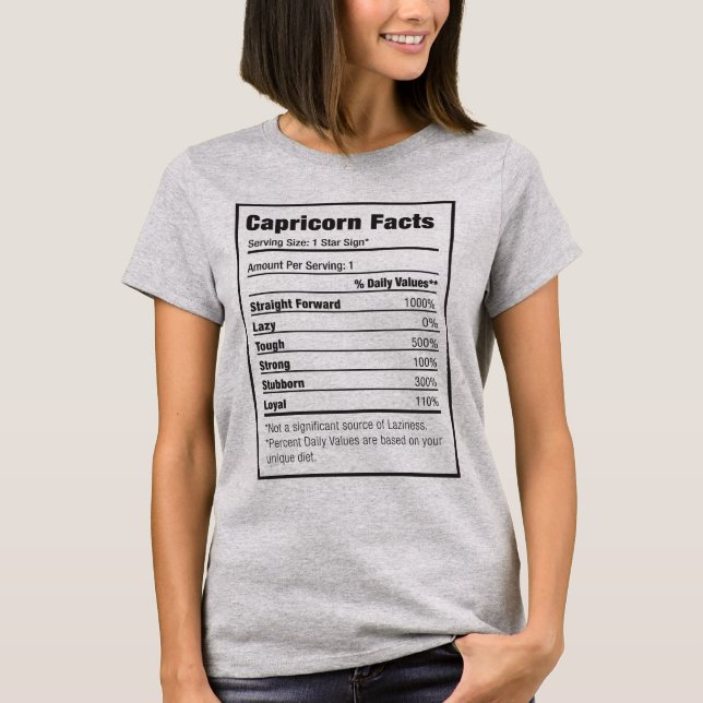 Camiseta Nutrición de capricornio Hecho Zodiac T-Shirt (Anverso)