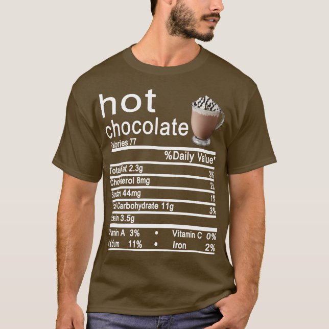 Camiseta Nutrición de chocolate caliente Hechos Funny Acció (Anverso)