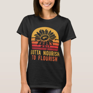 Camiseta Nutrición De Girasol Retro Para Florecer Jardín Vi