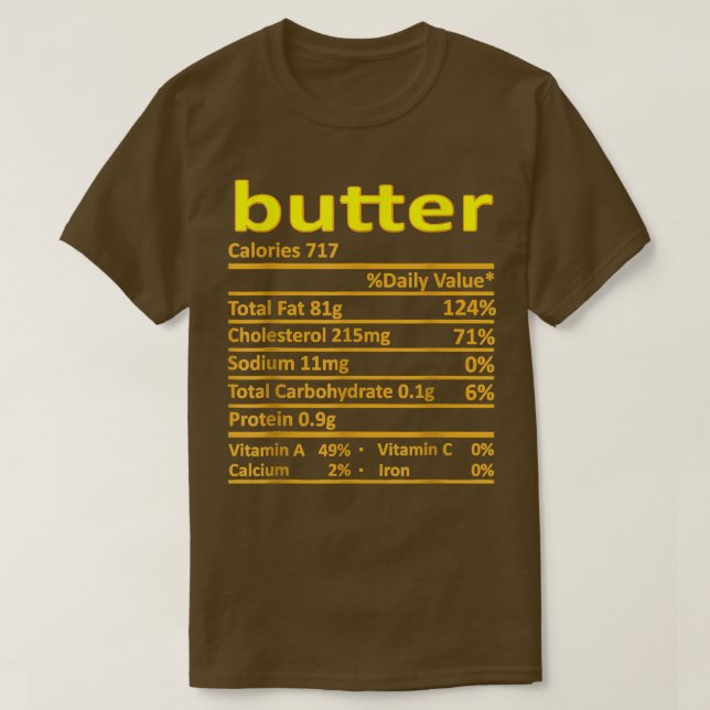 Camiseta Nutrición de Mantequilla Graciosa Comida de Disfra (Diseño del anverso)