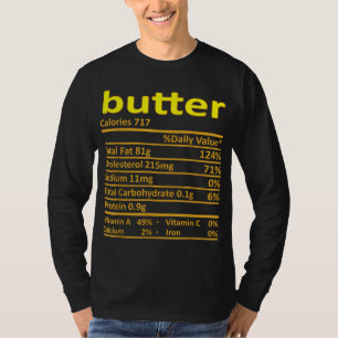 Camiseta Nutrición de Mantequilla Graciosa Comida de Disfra