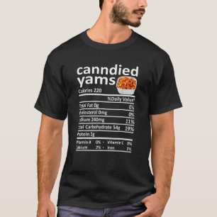 Camiseta Nutrición de Ñames Azucarados Datos Alimenticios A