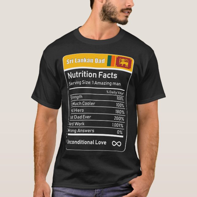 Camiseta Nutrición de papá de Sri Lanka dice que el día del (Anverso)