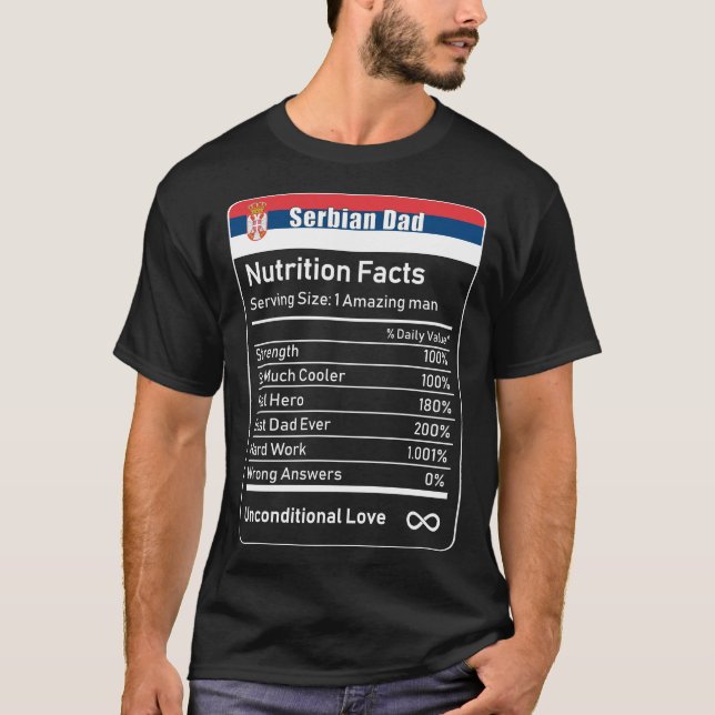 Camiseta Nutrición de papá serbio dice que regalo del día d (Anverso)