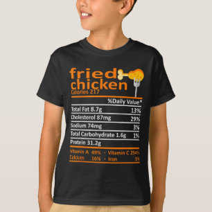 Camiseta Nutrición del Pollo Frito Datos Alimenticios Día d