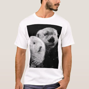 Camiseta Nutrición marina: Par blanco negro.