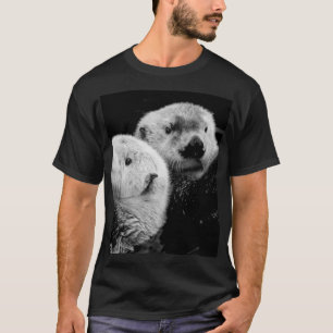 Camiseta Nutrición marina: Par blanco negro.