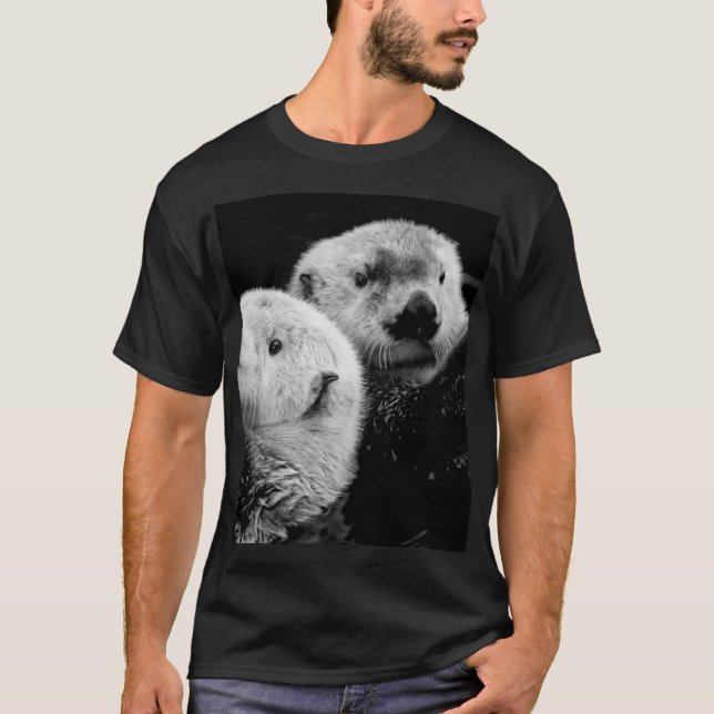 Camiseta Nutrición marina: Par blanco negro. (Anverso)
