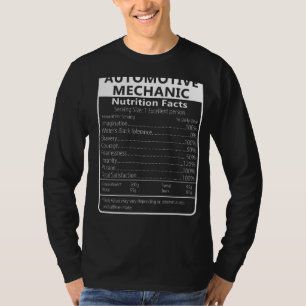 Camiseta Nutrición mecánica automotriz Hechos Sarcástico Su