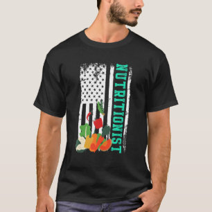 Camiseta Nutricionista Bandera de EE. UU. Dietista Nutrició