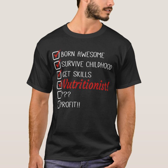 Camiseta Nutricionista gracioso - Chiste del humor  (Anverso)