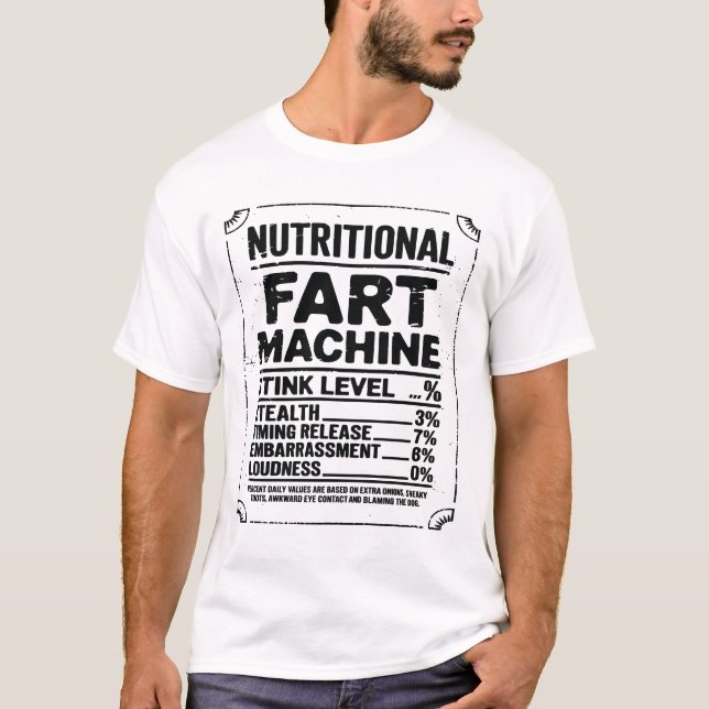 Camiseta Nutrion Facts Fart Machine Dad Chistes Graciosos F (Anverso)