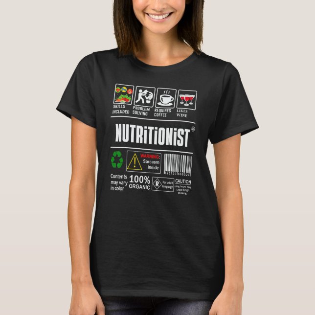 Camiseta Nutritionist Label Skills Problem Solving Coffee W (Anverso)