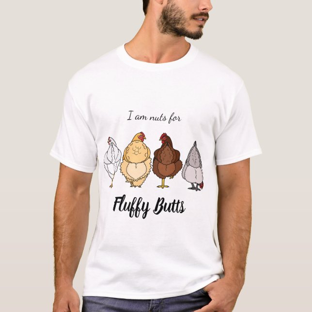Camiseta nuts for fluffy butts chicken T-shirt (Anverso)
