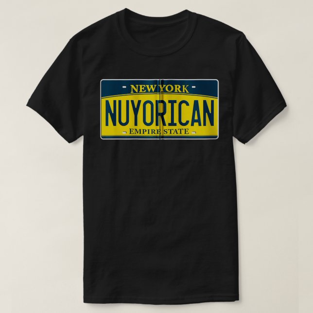 Camiseta Nuyorican Puerto Rico NY New York US License Plat (Diseño del anverso)