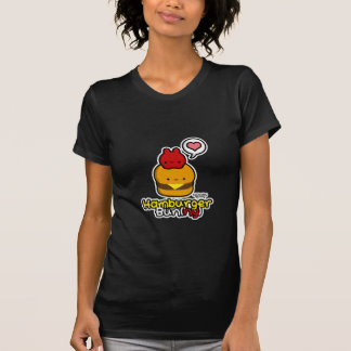 Camiseta (ny) del negro del bollo de hamburguesa