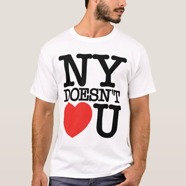 Camiseta NY no hace corazón (amor) U (Anverso)