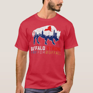 Camiseta NY Skyline Flag Búfalo Strong Pray Para Búfalo