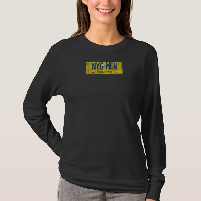 Camiseta Ny State Vanity License Plate Nyg Men Raglan (Anverso)