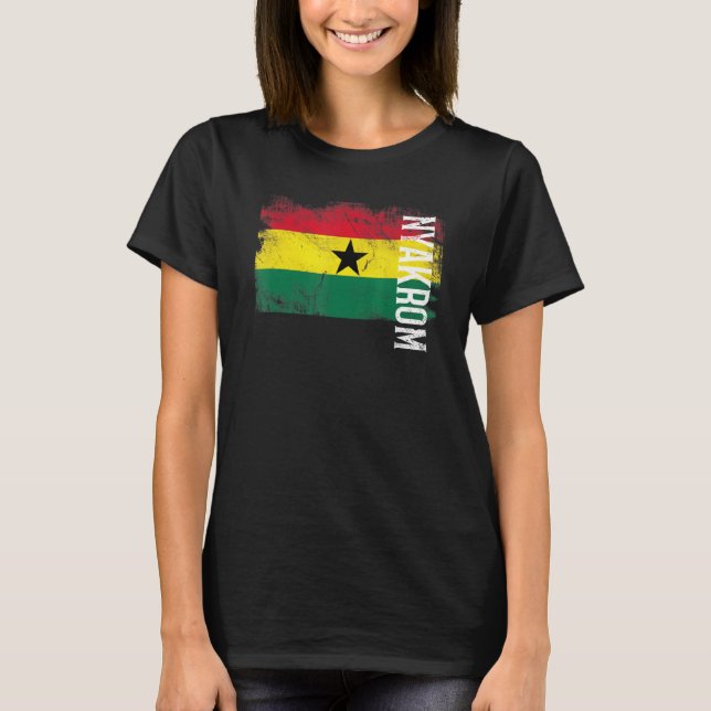 Camiseta Nyakrom Ghana Flag For Ghanaians Men Women Kids (Anverso)