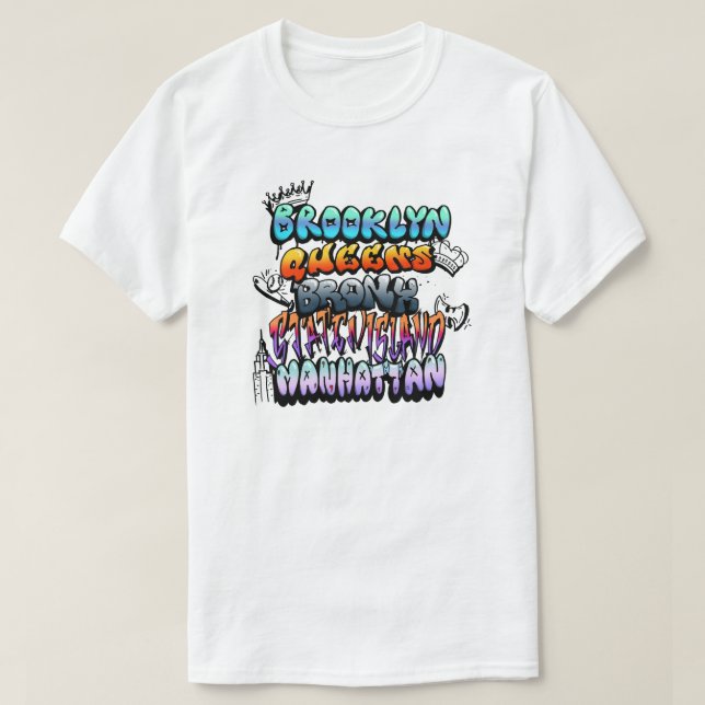 Camiseta NYC 5 Grafiti de Boroughs (Diseño del anverso)