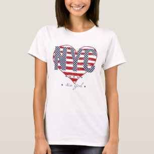 Camiseta NYC American Flag Heart