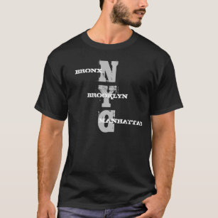 Camiseta Nyc Bronx Brooklyn Manhattan Textos Plantilla negr