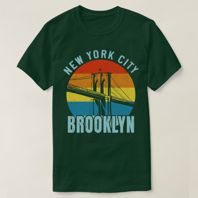 Camiseta NYC Brooklyn Bridge Retro (Diseño del anverso)