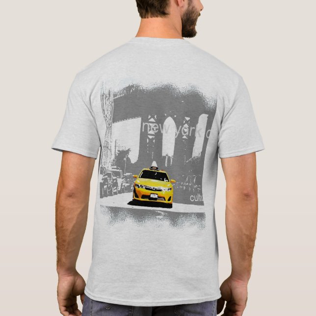 Camiseta Nyc Brooklyn Yellow Taxi Mens plantilla moderna (Reverso)