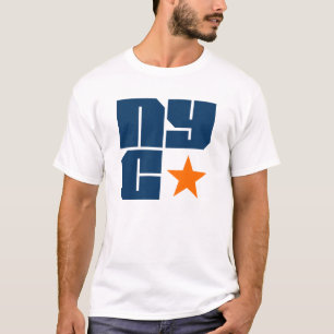 Camiseta NYC Camisas de texto Star Block de la ciudad de Nu