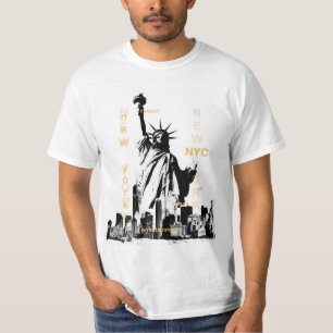 Camiseta Nyc New York Brooklyn Bridge Liberty Statu Mens