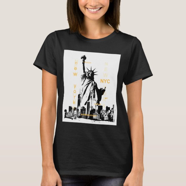 Camiseta Nyc New York Brooklyn Bridge Liberty Statue Mens _ (Anverso)