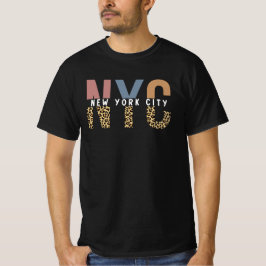 Camiseta NYC New York City Cheetah print Typography