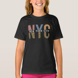 Camiseta NYC New York City Cheetah print Typography